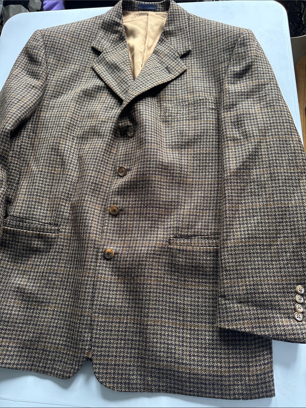 Tommy Hilfiger Brown & Navy Houndstooth Sport Coat. M-M/ W-L-XL